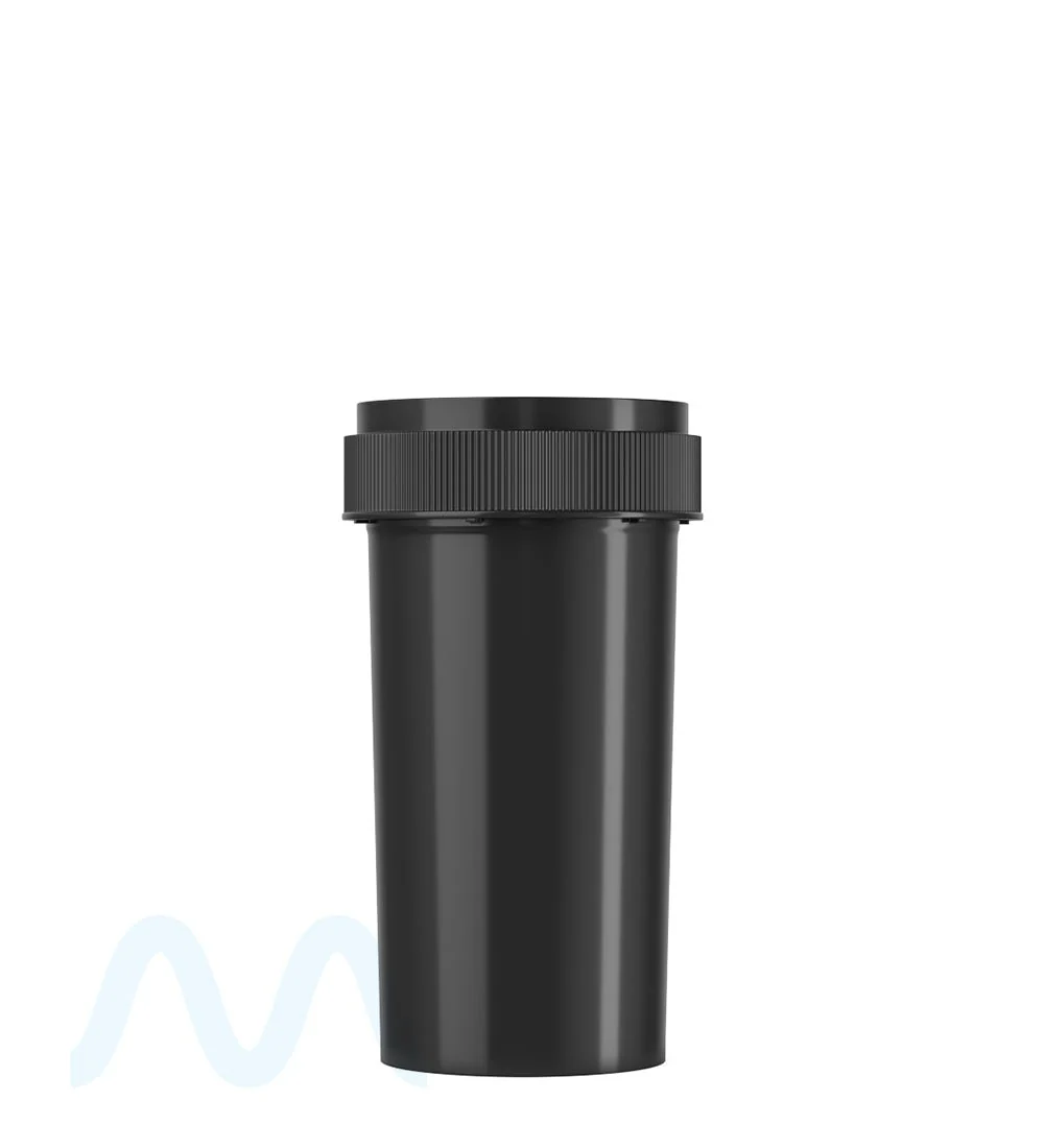 Child Resistant | Black Reversible Cap Vials | 40dr - 10g - 150 Count