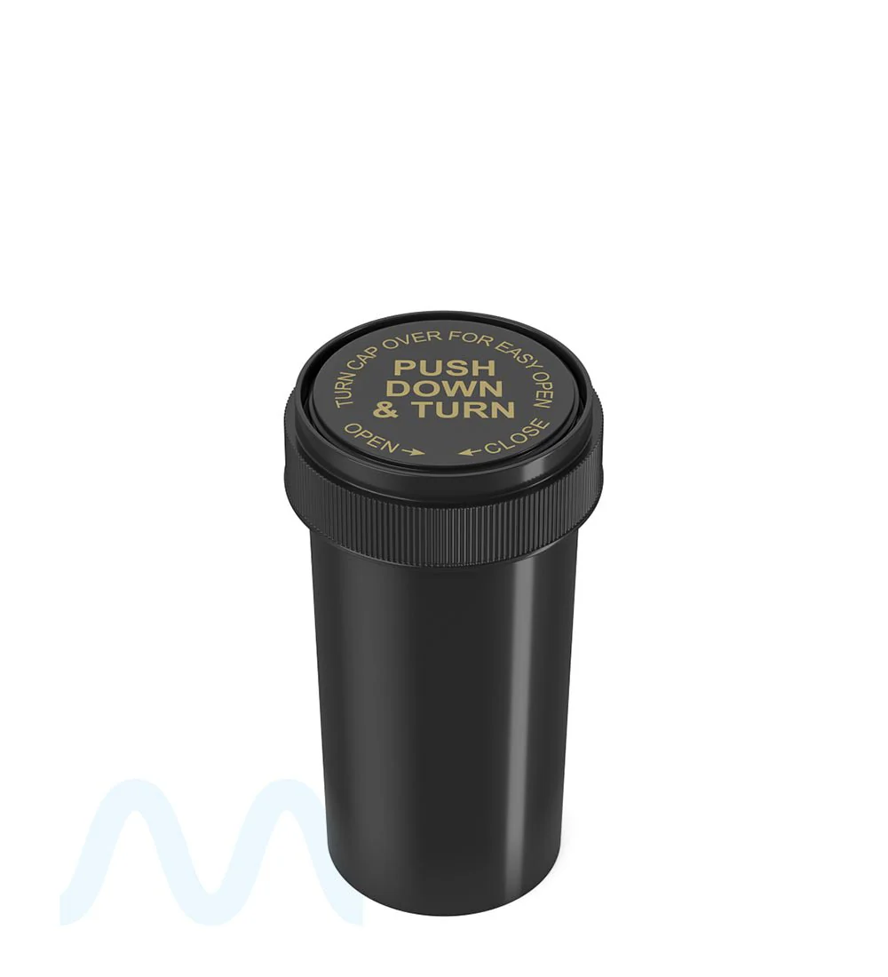 Child Resistant | Black Reversible Cap Vials | 40dr - 10g - 150 Count - Image 4