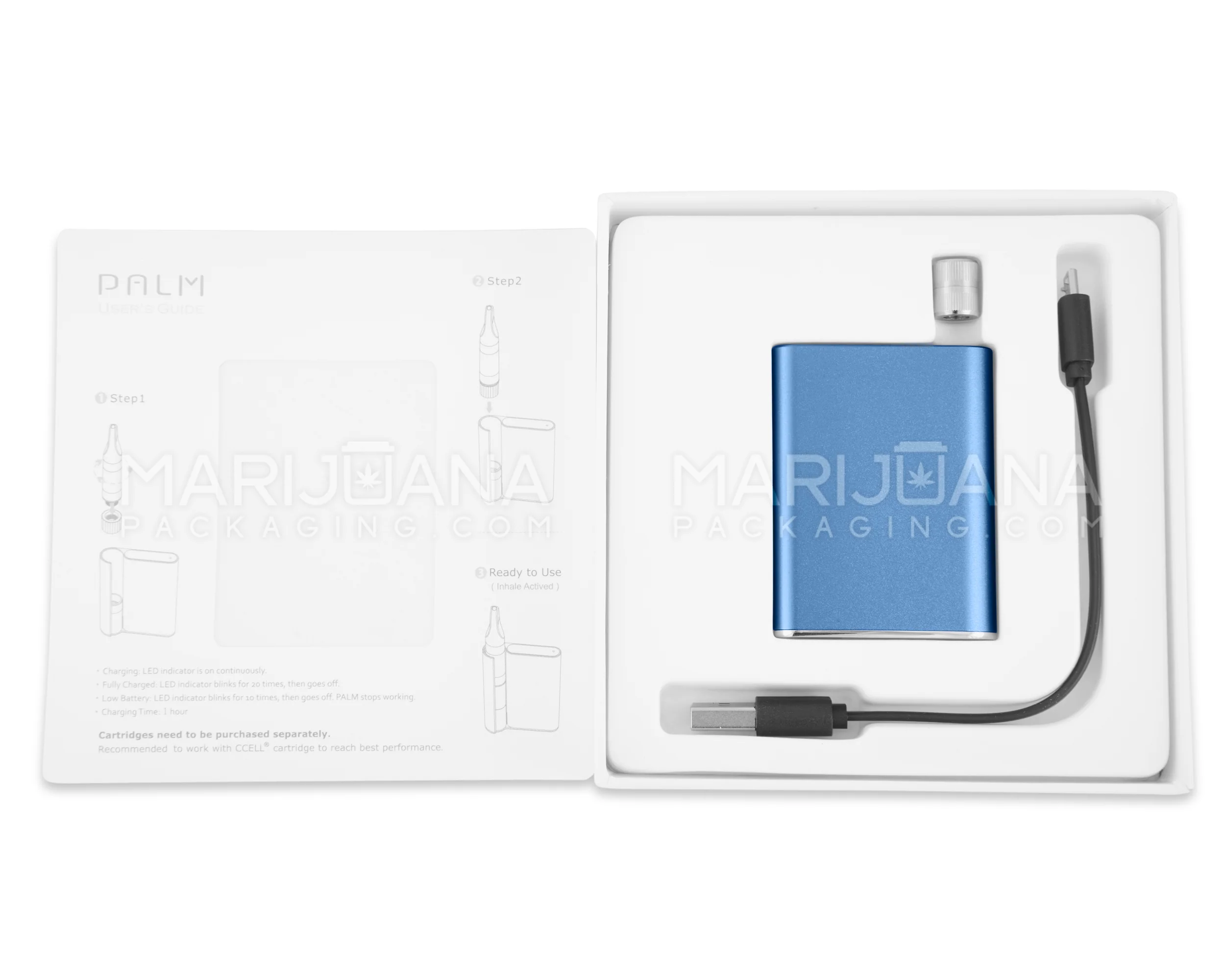 CCELL | Palm 510 Thread Vape Battery with USB Charger | 500mAh - Blue - 1 Count - Image 10