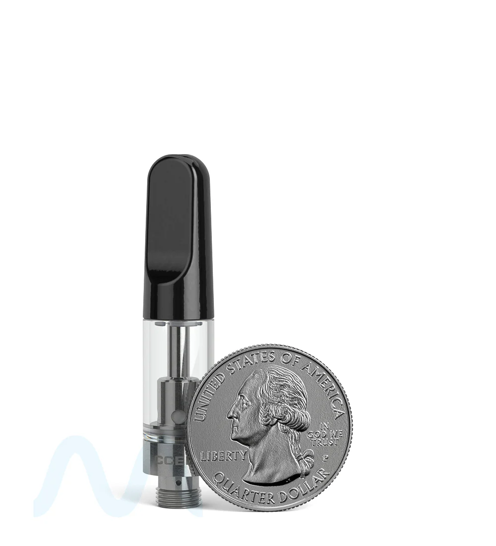 CCELL | TH2-SE Glass Vape Cartridge with Black Ceramic Mouthpiece | 0.5mL - Snap Fit - 100 Count - Image 8