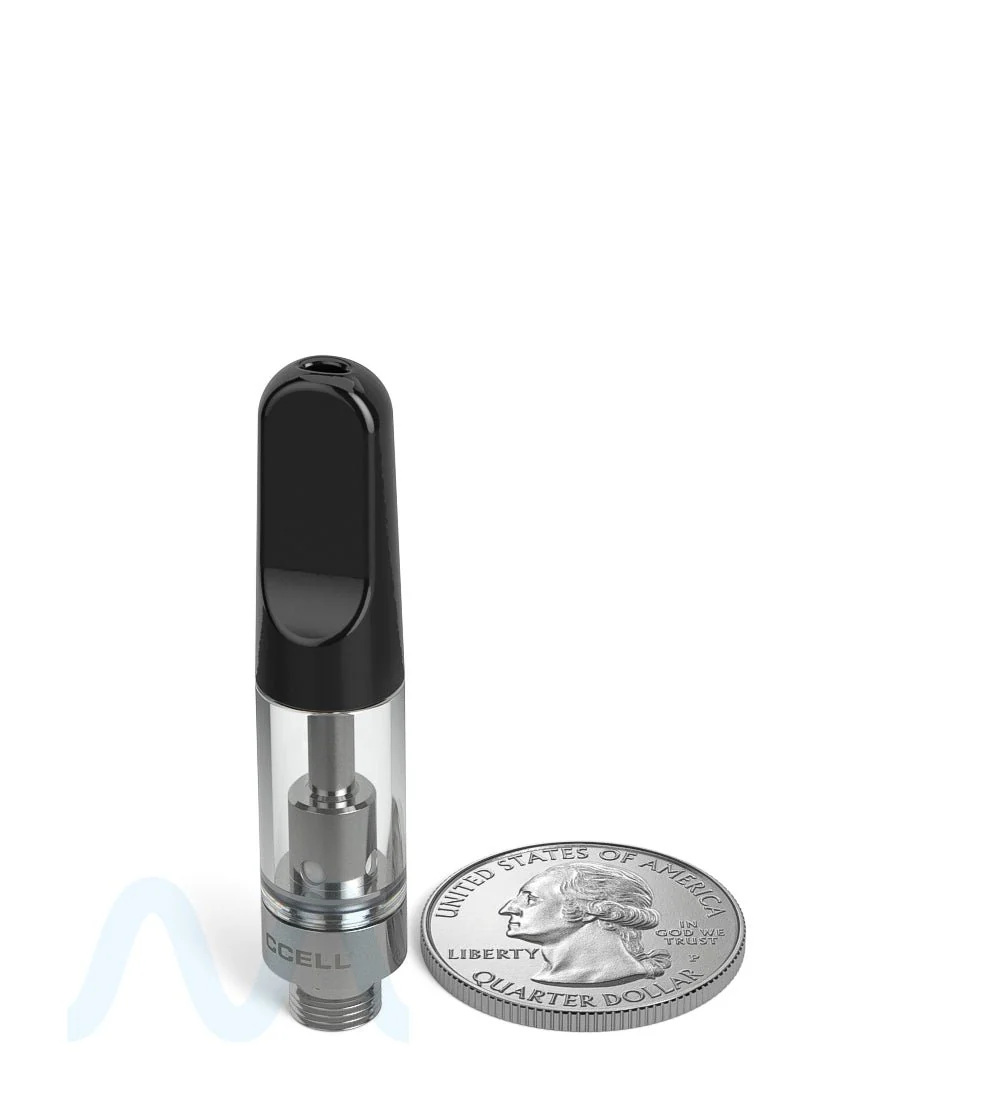 CCELL | TH2-SE Glass Vape Cartridge with Black Ceramic Mouthpiece | 0.5mL - Snap Fit - 100 Count - Image 9