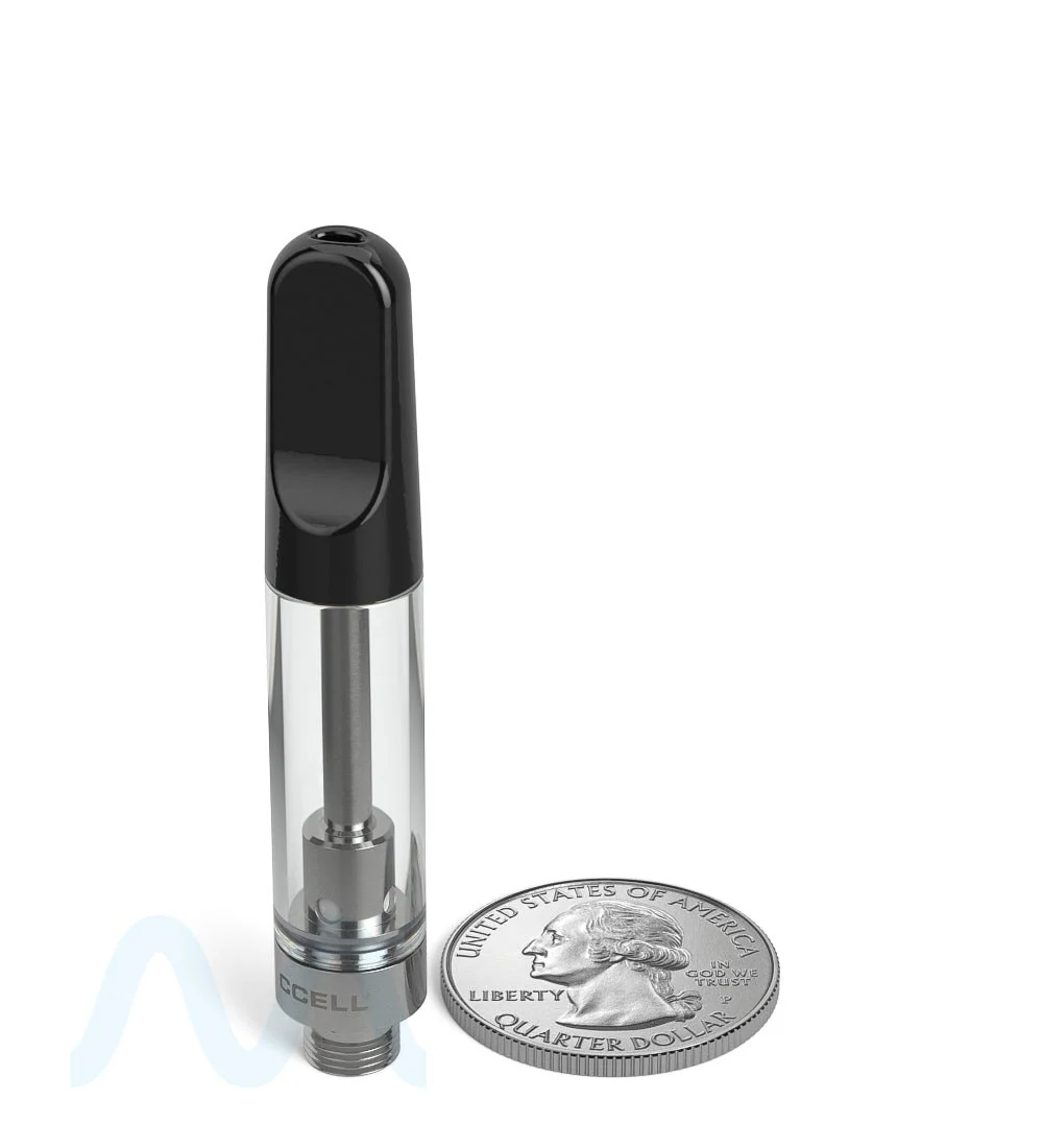 CCELL | TH2-SE Glass Vape Cartridge with Black Ceramic Mouthpiece | 1mL - Snap Fit - 100 Count - Image 9