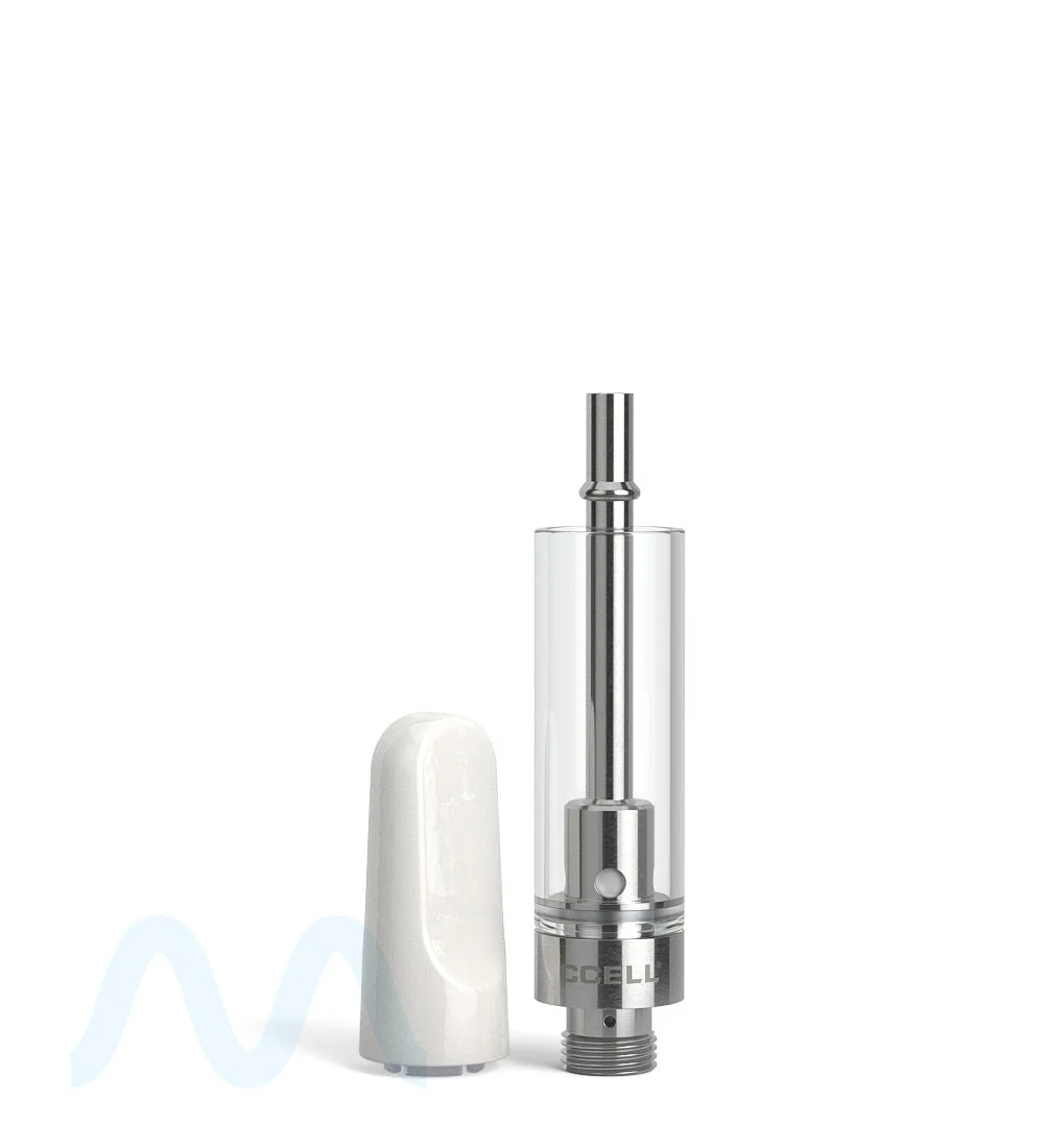 CCELL | TH2-SE Glass Vape Cartridge with White Ceramic Mouthpiece | 1mL - Snap Fit - 100 Count - Image 6