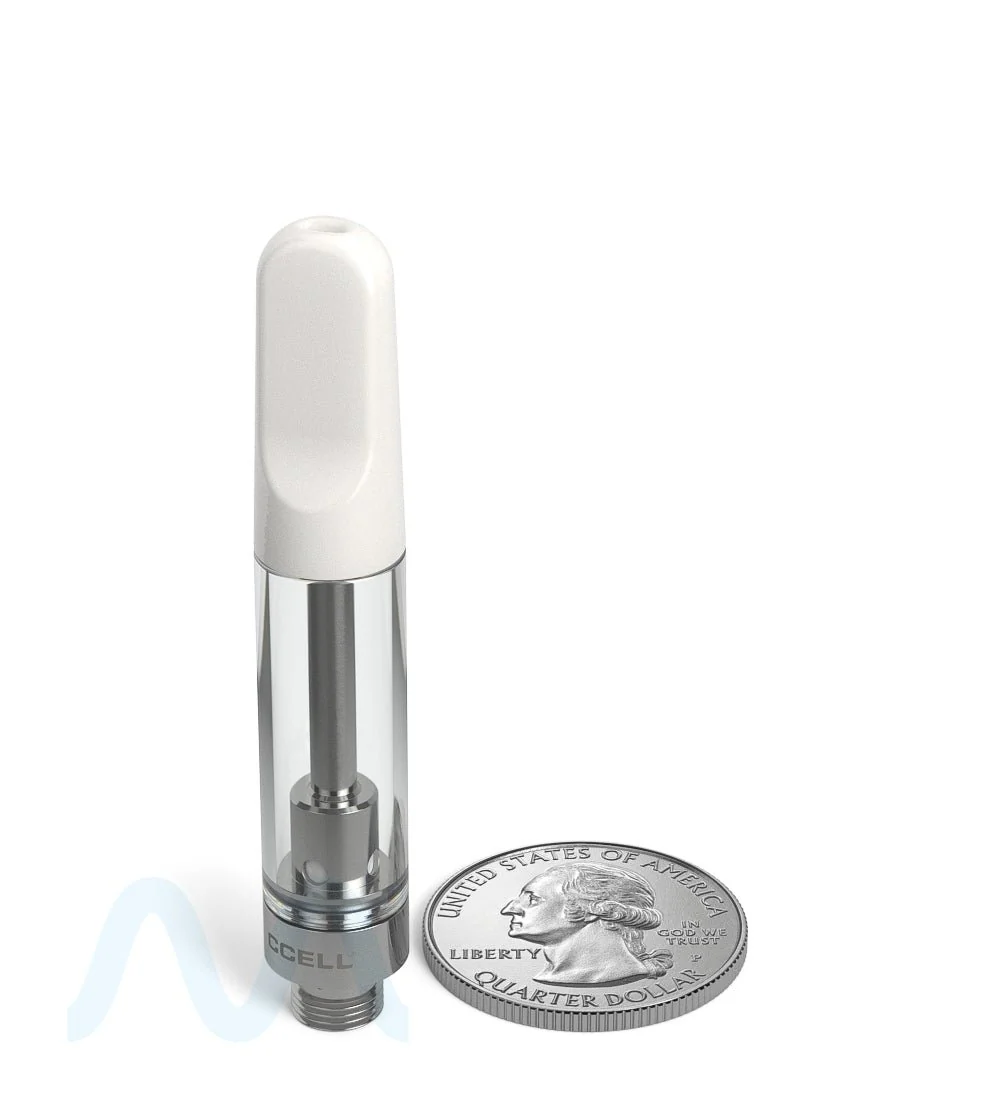 CCELL | TH2-SE Glass Vape Cartridge with White Ceramic Mouthpiece | 1mL - Snap Fit - 100 Count - Image 9