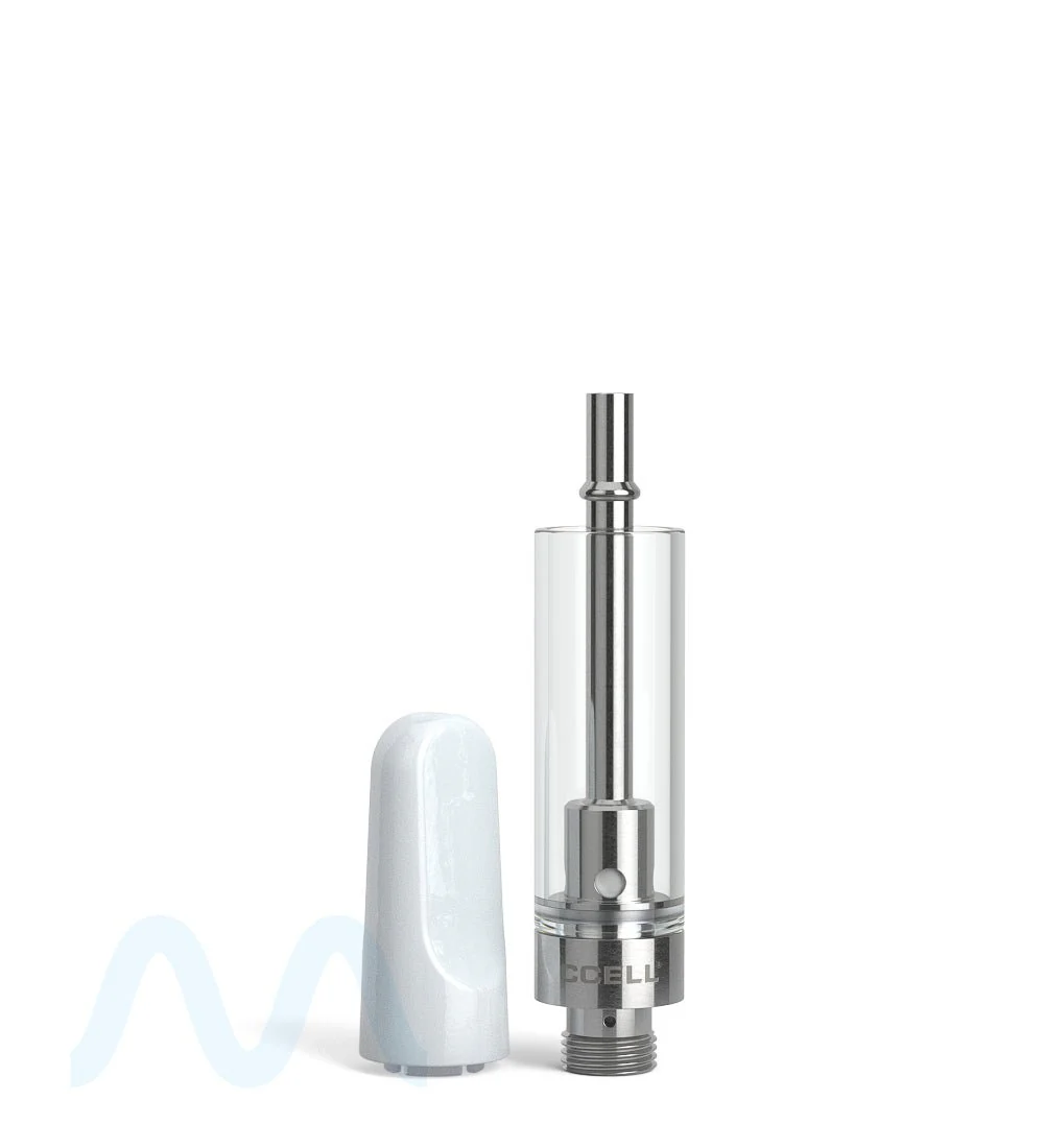 CCELL | TH2-SE Glass Vape Cartridge with White Plastic Mouthpiece | 1mL - Snap Fit - 100 Count - Image 6