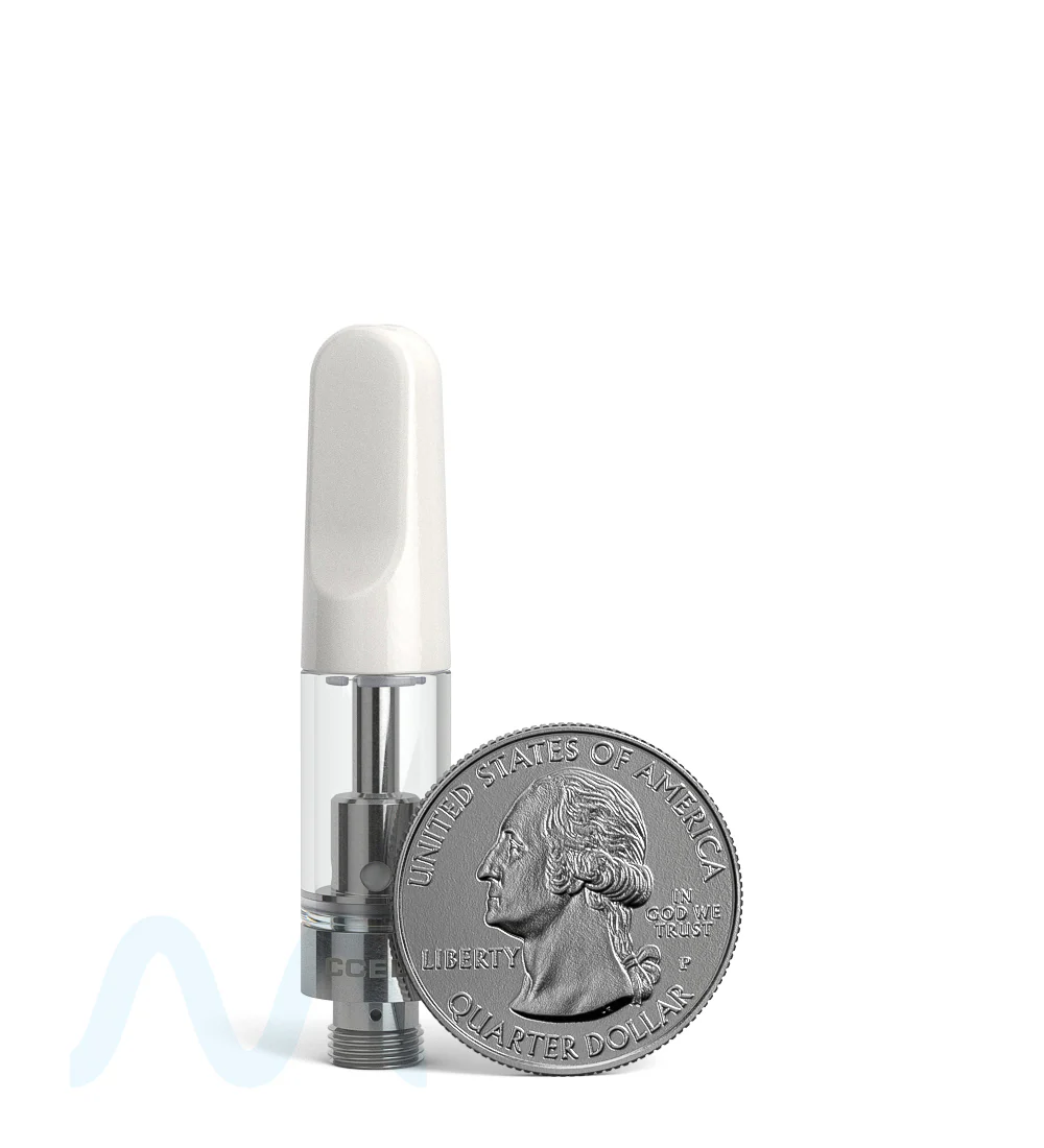 CCELL | TH2-SE Therma Plastic Vape Cartridge with White Ceramic Mouthpiece | 0.5mL - Snap Fit - 100 Count - Image 8