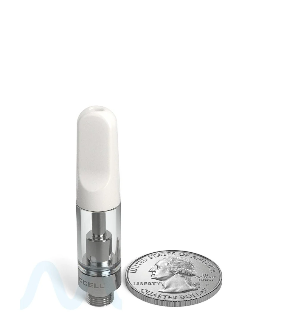 CCELL | TH2-SE Therma Plastic Vape Cartridge with White Ceramic Mouthpiece | 0.5mL - Snap Fit - 100 Count - Image 9