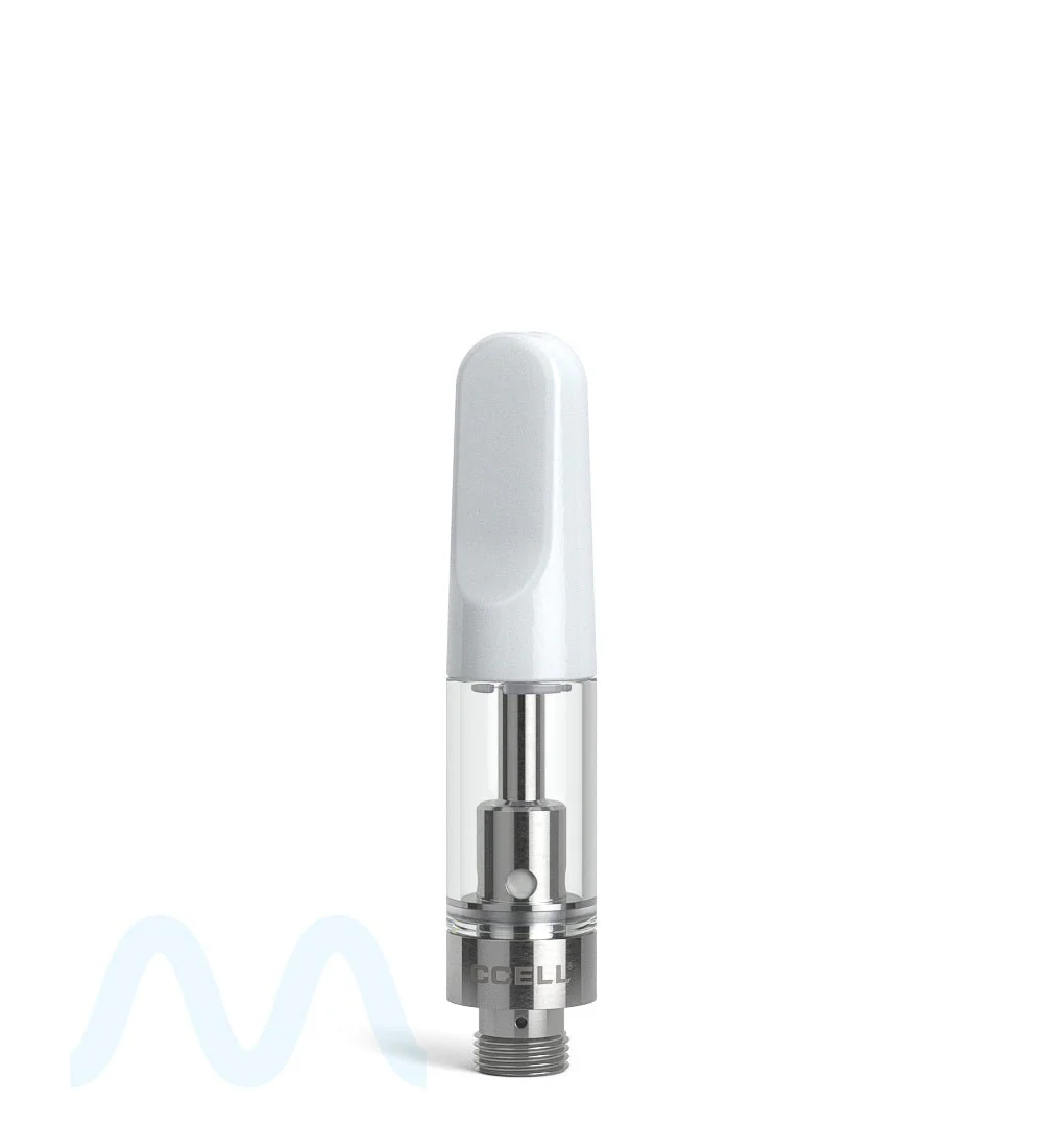 CCELL | TH2-SE Therma Plastic Vape Cartridge with White Plastic Mouthpiece | 0.5mL - Snap Fit - 100 Count