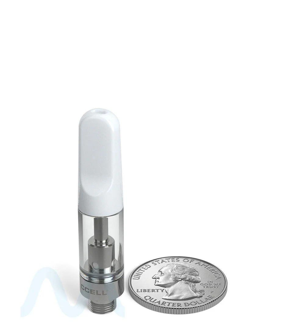 CCELL | TH2-SE Therma Plastic Vape Cartridge with White Plastic Mouthpiece | 0.5mL - Snap Fit - 100 Count - Image 9