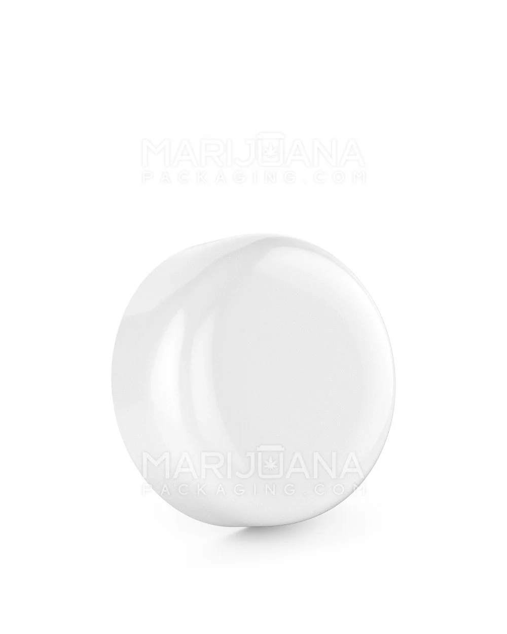 Child Resistant | Dome Push Down & Turn Plastic Caps w/ Foam Liner | 53mm - Glossy White - 120 Count