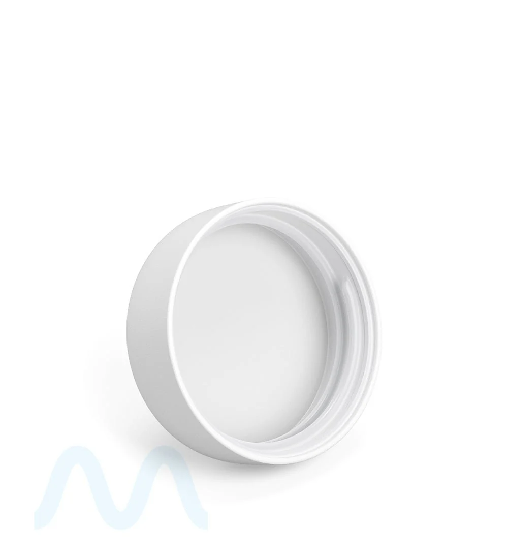 Child Resistant | Dome Push Down & Turn Plastic Caps w/ Foam Liner | 53mm - Matte White - 120 Count - Image 4