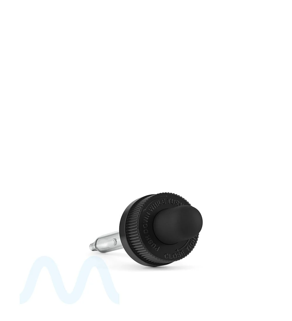 Child Resistant | Black Graduated Ribbed Glass Dropper Cap | 1oz - 1mL - 360 Count - Image 3