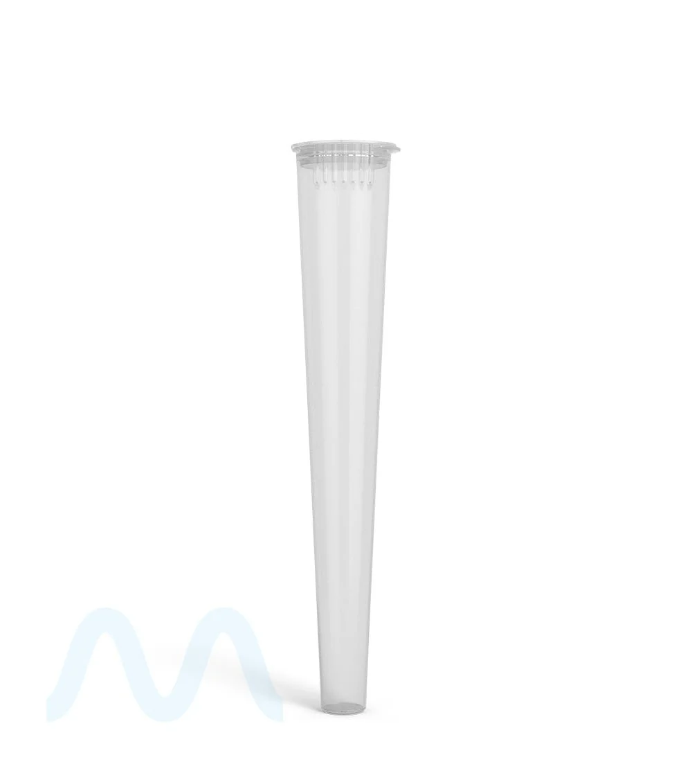 Child Resistant | Pop Top Transparent Conical Pre-Roll Tubes | 109mm - Clear - 1000 Count - Image 2