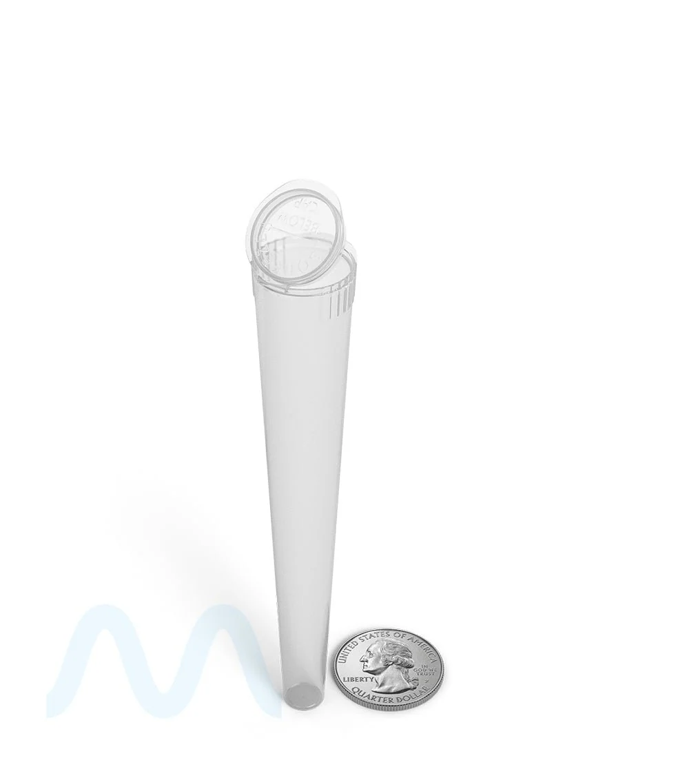 Child Resistant | Pop Top Transparent Conical Pre-Roll Tubes | 109mm - Clear - 1000 Count - Image 8