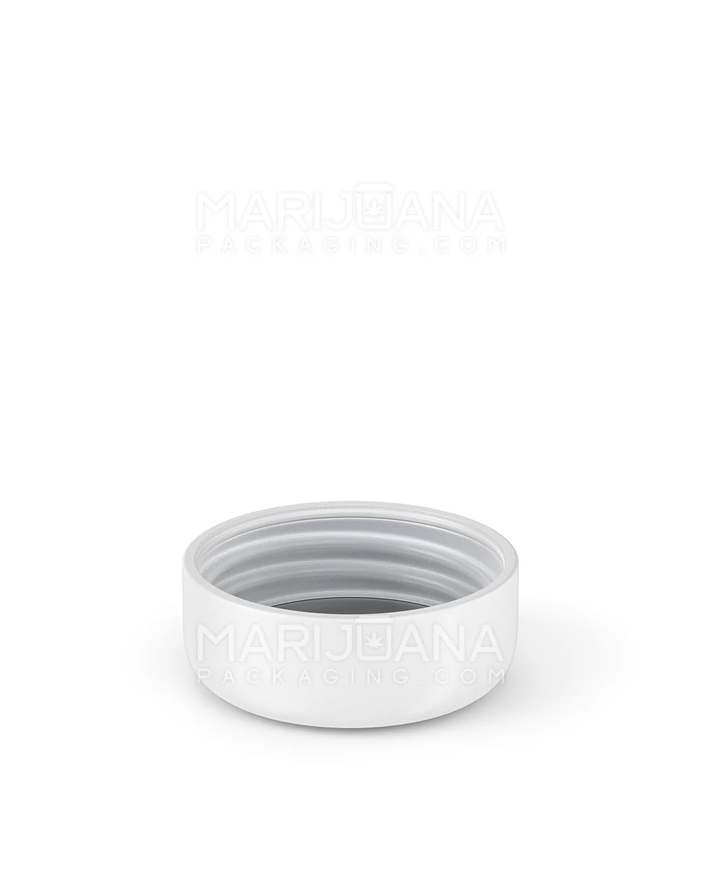 Child Resistant Dome Push Down & Turn Plastic Caps w/ Foil Liner | 38mm - Matte White | Sample - Image 4
