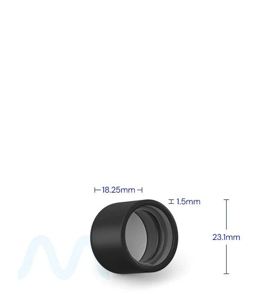 Child Resistant | Dome Push Down & Turn Plastic PCR Caps w/ Foam Liner | 18mm - Matte Black - 400 Count - Image 5