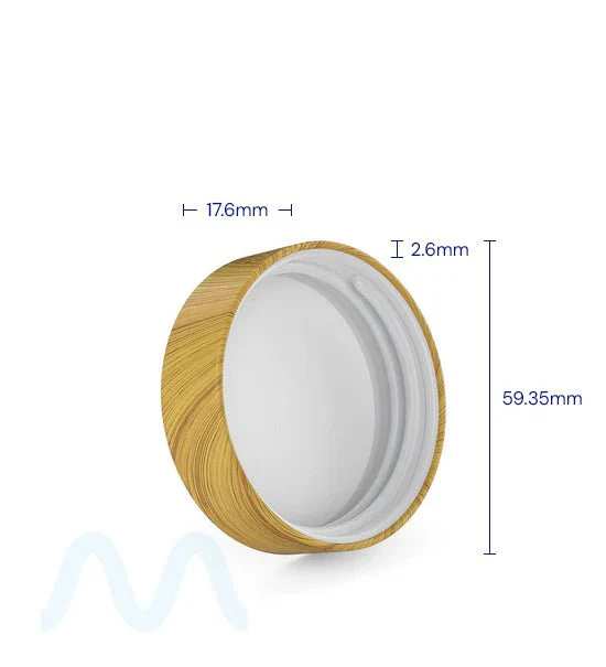 Child Resistant | Flat Push Down & Turn Plastic PCR Caps w/ Foam Liner | 53mm - Bamboo Wood - 120 Count - Image 5