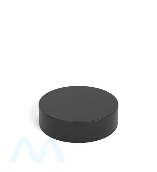 Child Resistant | Flat Push Down & Turn Plastic PCR Caps w/ Foam Liner | 53mm - Matte Black - 120 Count