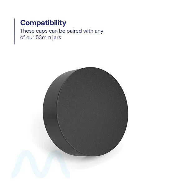 Child Resistant | Flat Push Down & Turn Plastic PCR Caps w/ Foam Liner | 53mm - Matte Black - 120 Count - Image 4