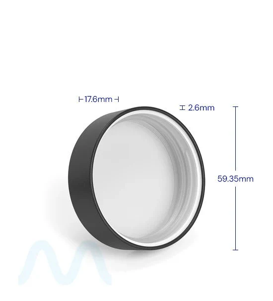 Child Resistant | Flat Push Down & Turn Plastic PCR Caps w/ Foam Liner | 53mm - Matte Black - 120 Count - Image 5