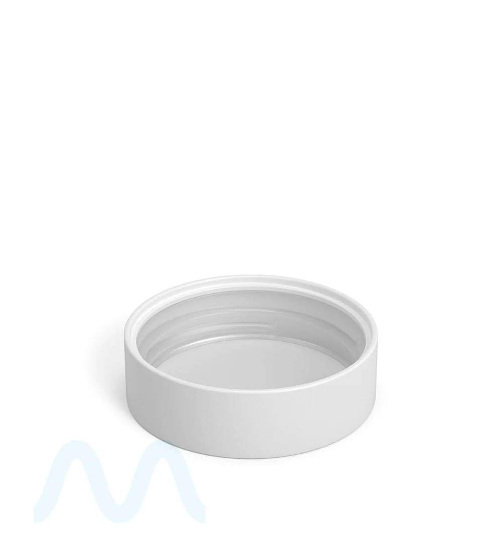 Child Resistant | Flat Push Down & Turn Plastic PCR Caps w/ Foam Liner | 53mm - Matte White - 120 Count - Image 2