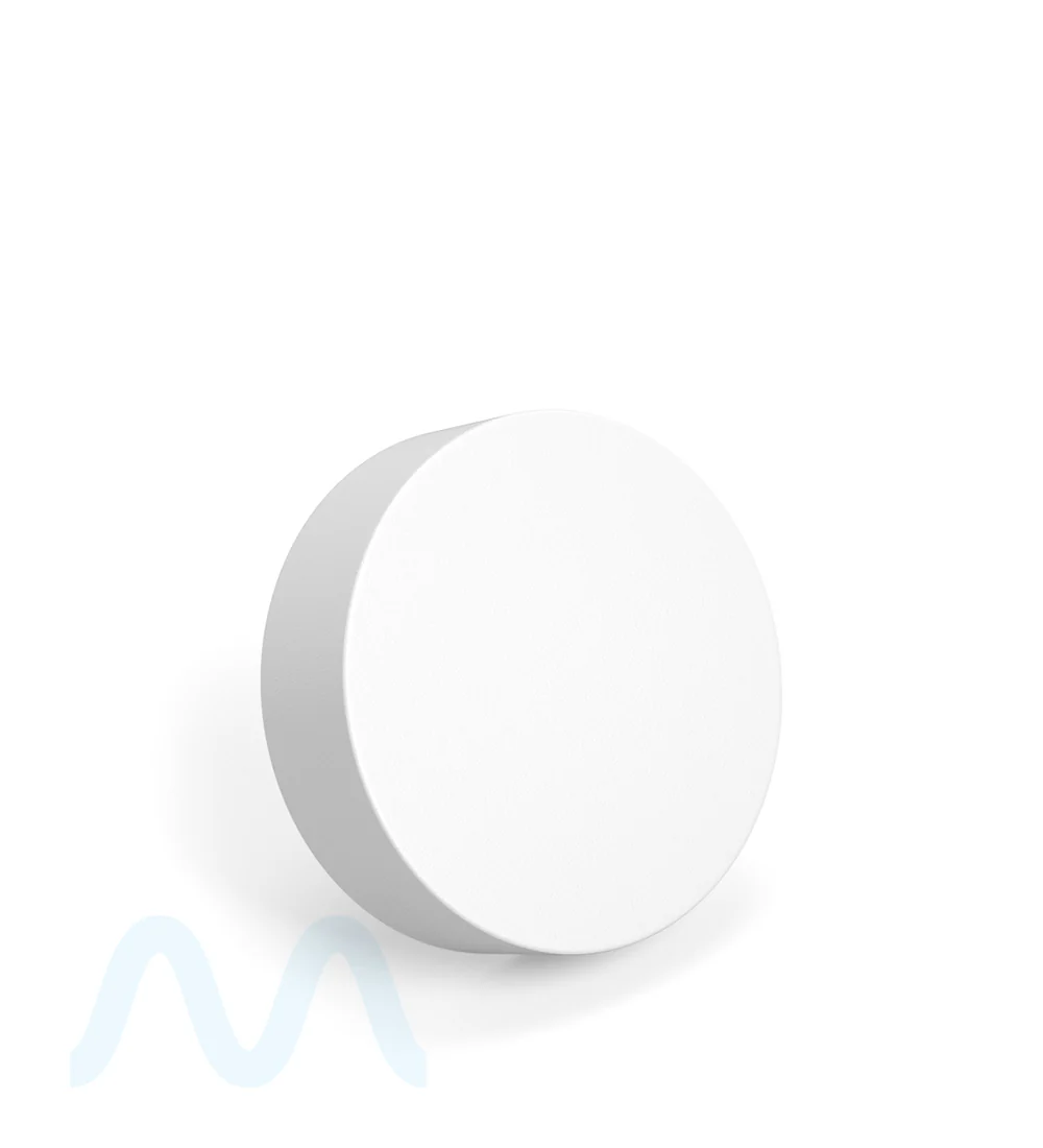 Child Resistant | Flat Push Down & Turn Plastic PCR Caps w/ Foam Liner | 53mm - Matte White - 120 Count - Image 3