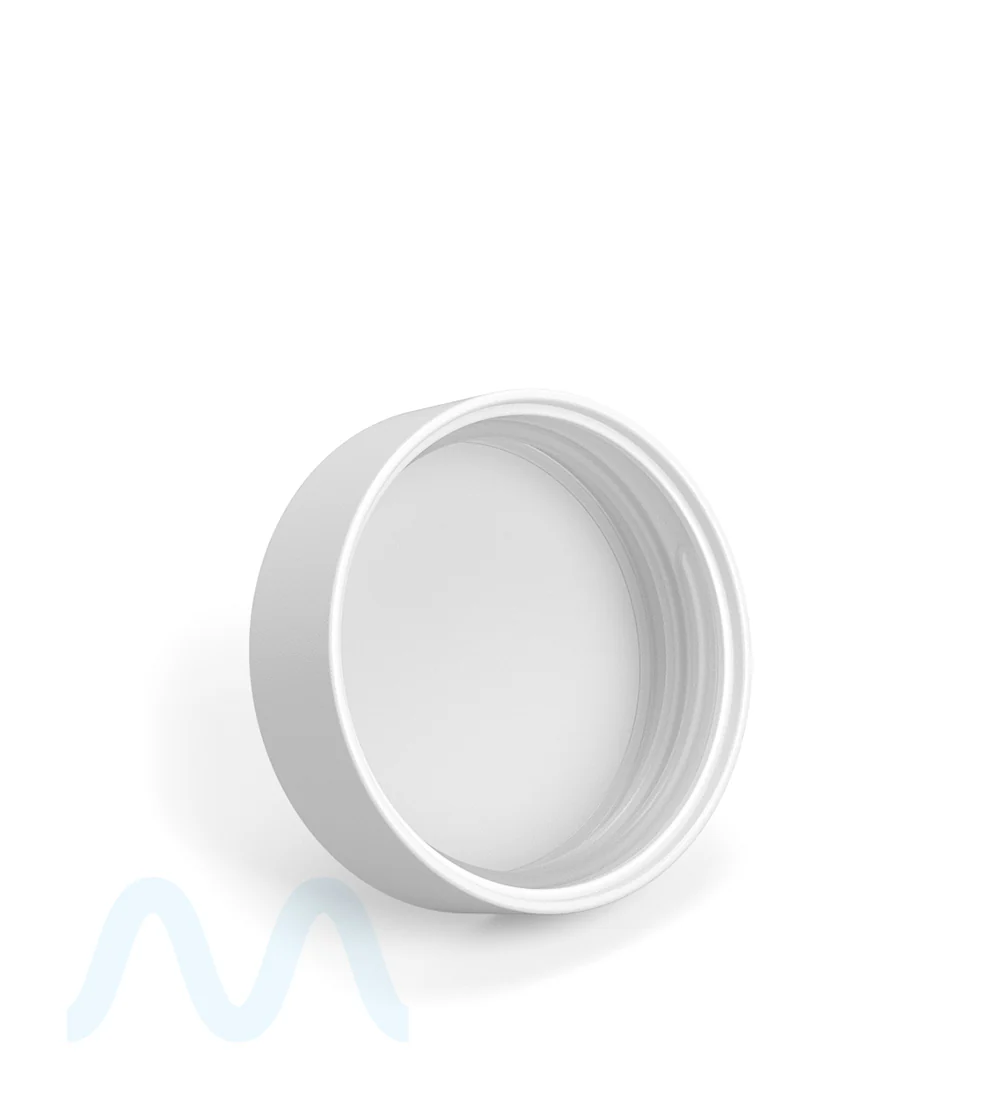 Child Resistant | Flat Push Down & Turn Plastic PCR Caps w/ Foam Liner | 53mm - Matte White - 120 Count - Image 4