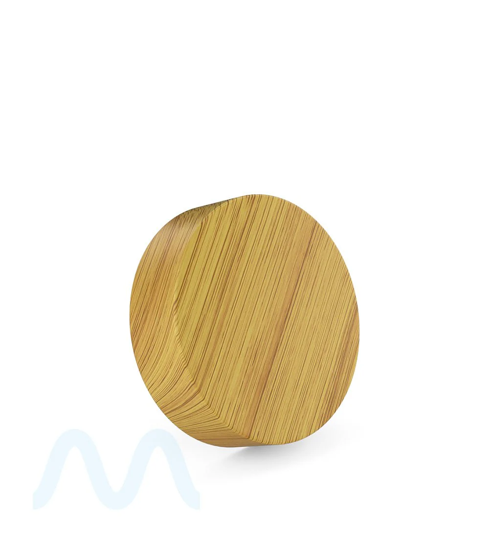 Child Resistant | Flat Push Down & Turn Plastic Caps w/ Foam Liner | 53mm - Bamboo Wood - 120 Count - Image 3