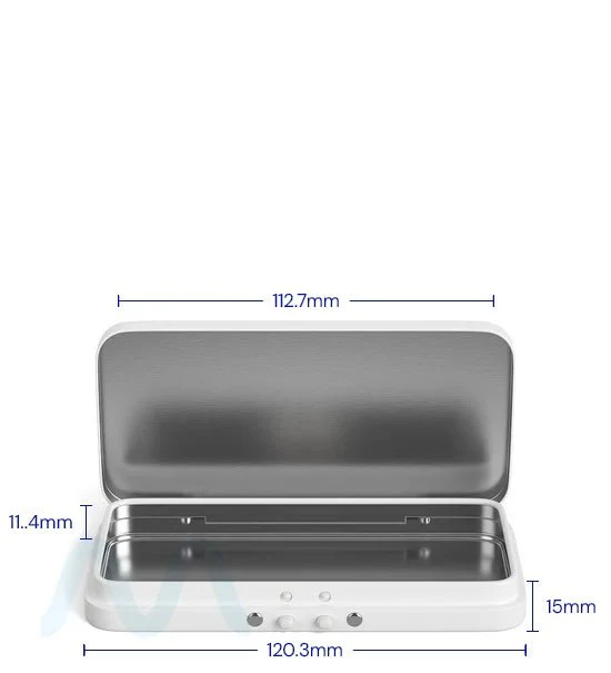 Child Resistant & Sustainable | Hinged-Lid Large Pre-Rolls Box | 120mm x 58mm - White Tin - 100 Count - Image 4
