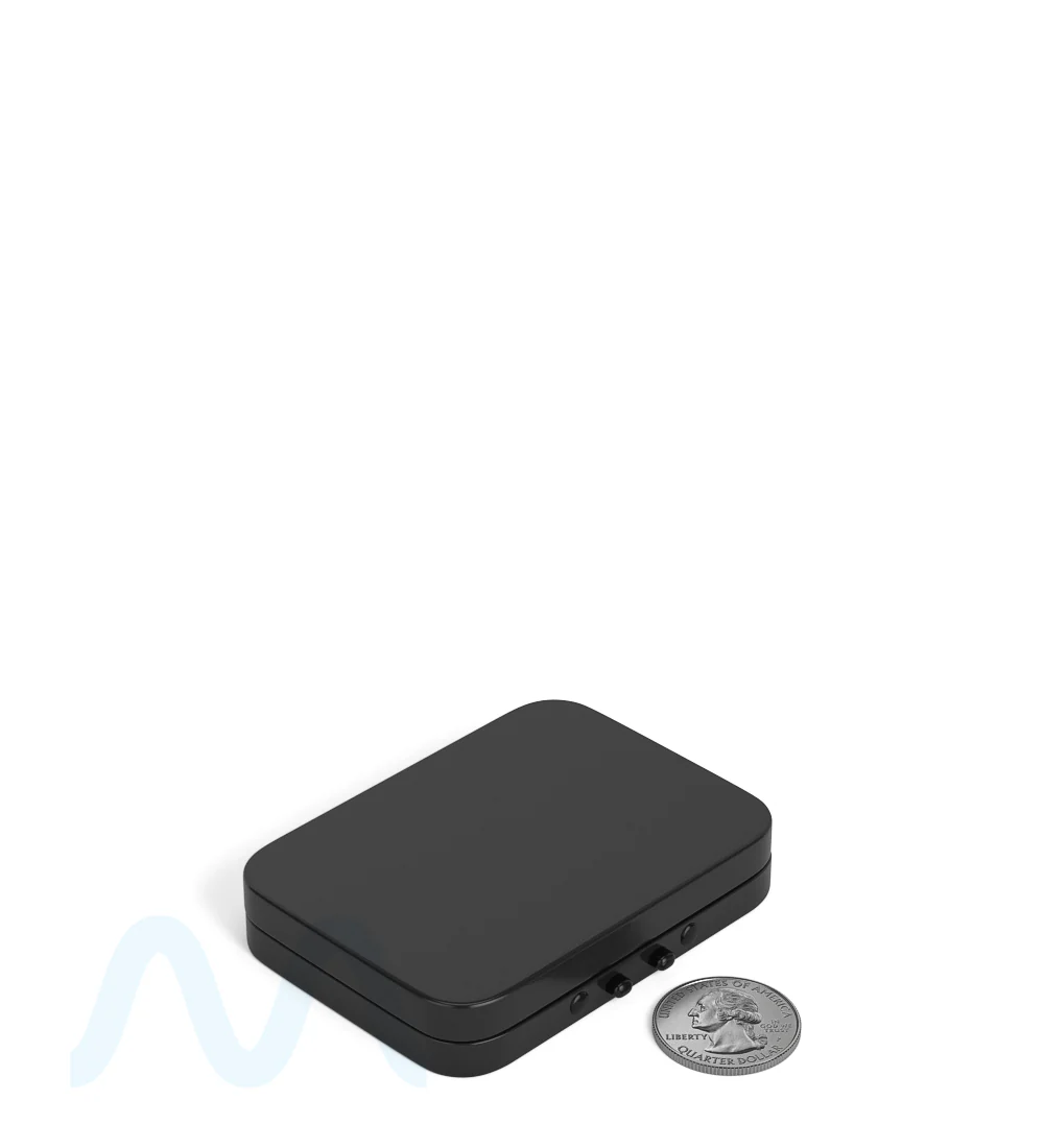 Child Resistant & Sustainable | Hinged-Lid Mini Pre-Rolls Box | 80mm x 58mm - Black Tin - 100 Count - Image 9