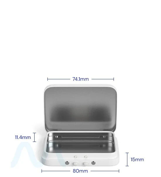 Child Resistant & Sustainable | Hinged-Lid Mini Pre-Rolls Box | 80mm x 58mm - White Tin - 100 Count - Image 2
