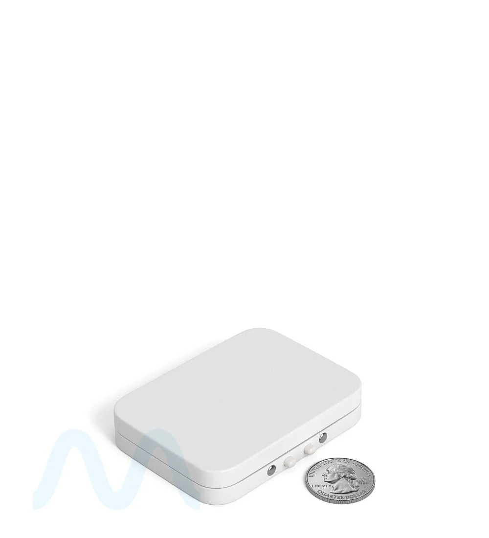 Child Resistant & Sustainable | Hinged-Lid Mini Pre-Rolls Box | 80mm x 58mm - White Tin - 100 Count - Image 8