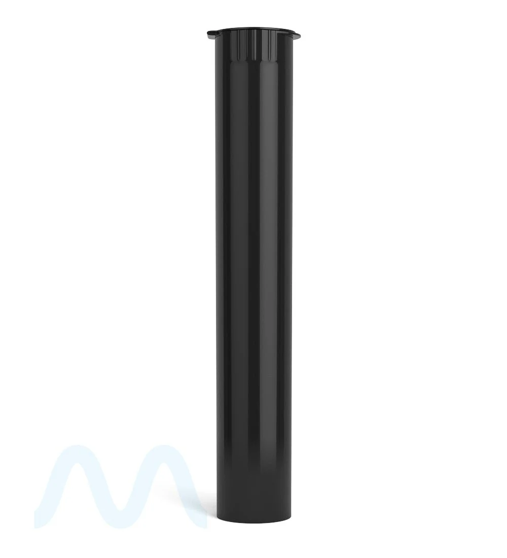 Child Resistant | King Size Pop Top Opaque Plastic USA Pre-Roll Tubes (Open) | 116mm - Black - 1000 Count - Image 4