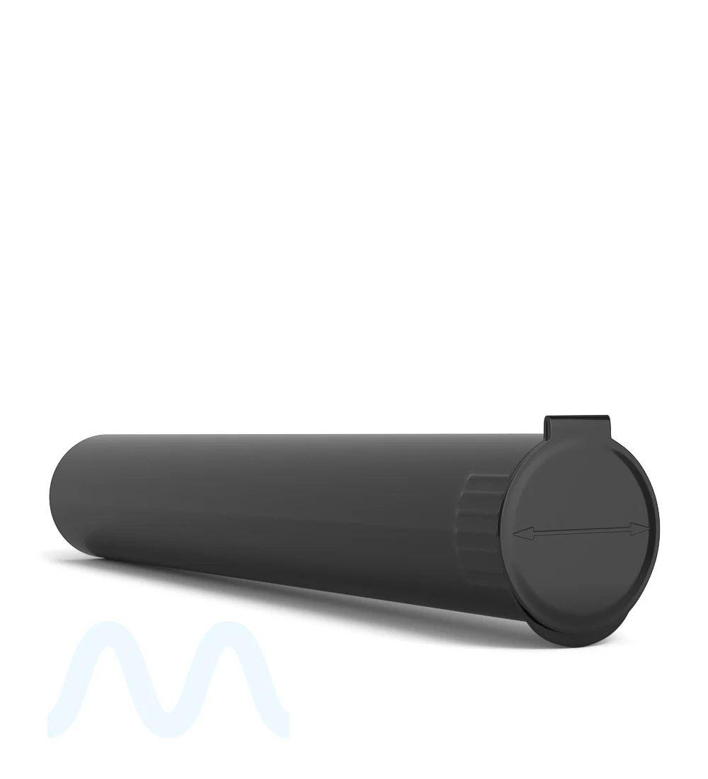 Child Resistant | King Size Pop Top Opaque Plastic USA Pre-Roll Tubes (Open) | 116mm - Black - 1000 Count - Image 5