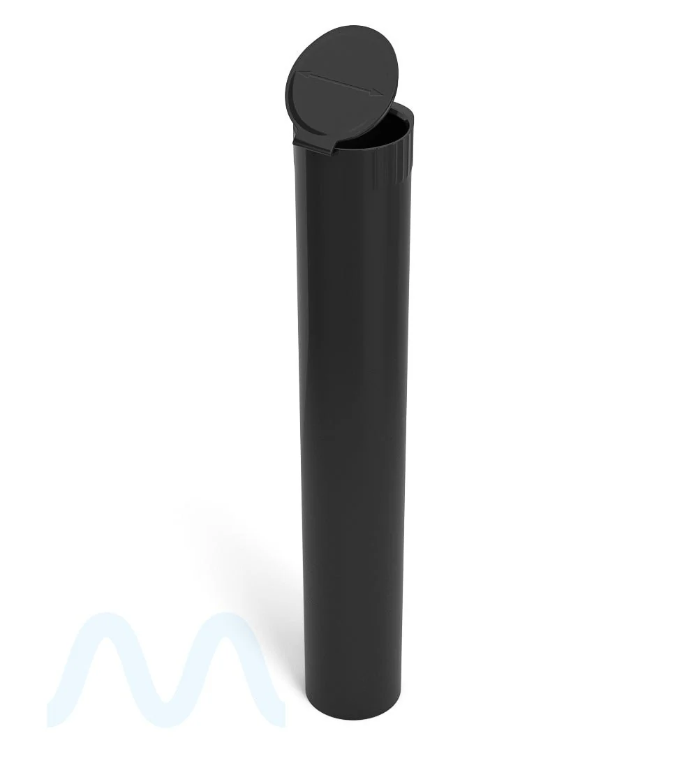 Child Resistant | King Size Pop Top Opaque Plastic USA Pre-Roll Tubes (Open) | 116mm - Black - 1000 Count - Image 8