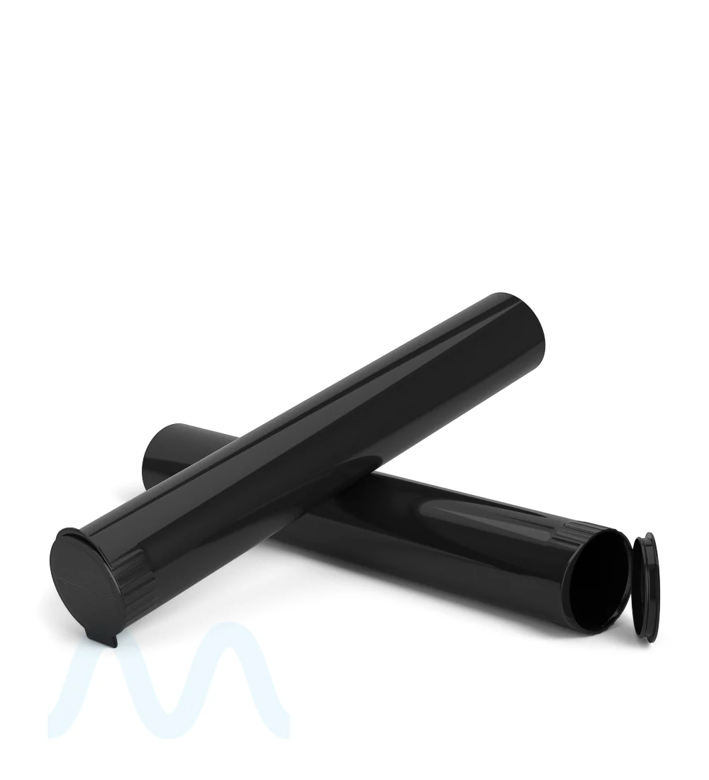 Child Resistant | King Size Pop Top Opaque Plastic USA Pre-Roll Tubes (Open) | 116mm - Black - 1000 Count - Image 9