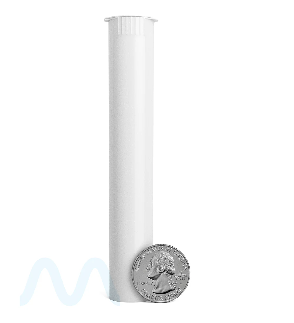 Child Resistant | King Size Pop Top Opaque Plastic USA Pre-Roll Tubes (Open) | 116mm - White - 1000 Count - Image 10