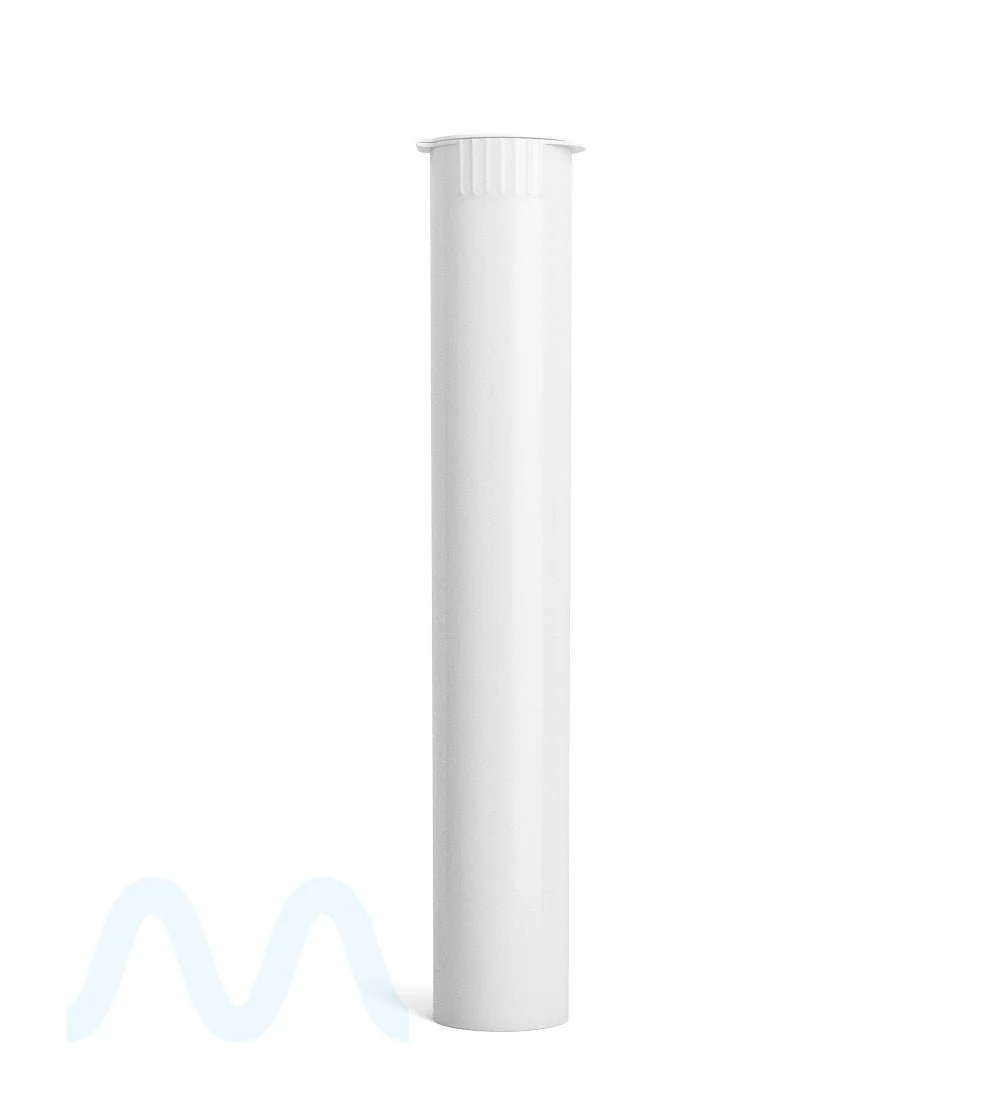 Child Resistant | King Size Pop Top Opaque Plastic USA Pre-Roll Tubes (Open) | 116mm - White - 1000 Count - Image 2