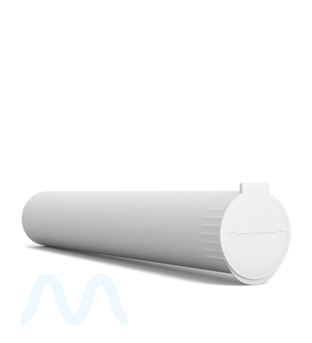 Child Resistant | King Size Pop Top Opaque Plastic USA Pre-Roll Tubes (Open) | 116mm - White - 1000 Count - Image 4