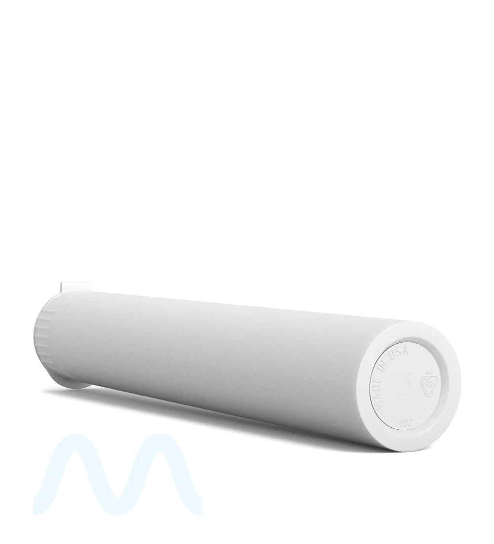 Child Resistant | King Size Pop Top Opaque Plastic USA Pre-Roll Tubes (Open) | 116mm - White - 1000 Count - Image 5