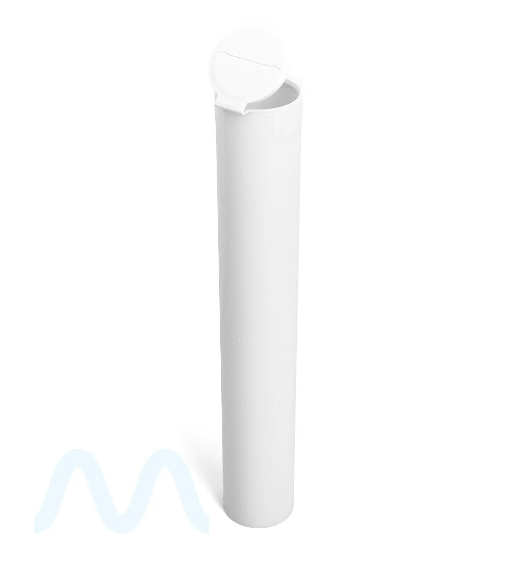 Child Resistant | King Size Pop Top Opaque Plastic USA Pre-Roll Tubes (Open) | 116mm - White - 1000 Count - Image 7