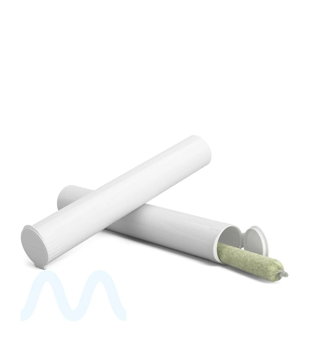 Child Resistant | King Size Pop Top Opaque Plastic USA Pre-Roll Tubes (Open) | 116mm - White - 1000 Count - Image 9