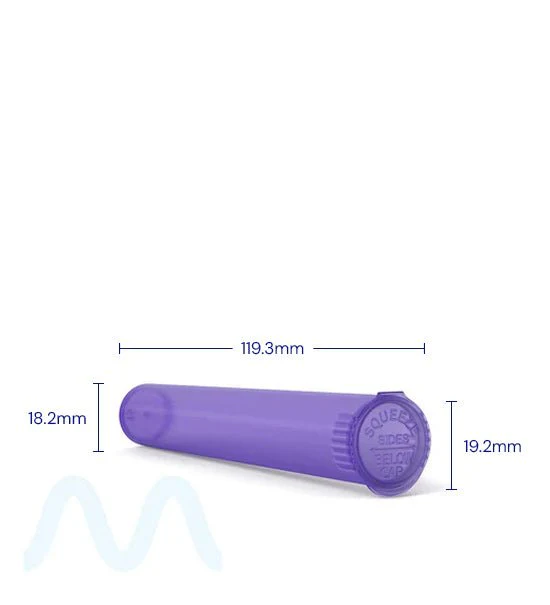 Child Resistant | King Size Pop Top Translucent Plastic Pre-Roll Tubes | 116mm - Purple - 1000 Count - Image 3