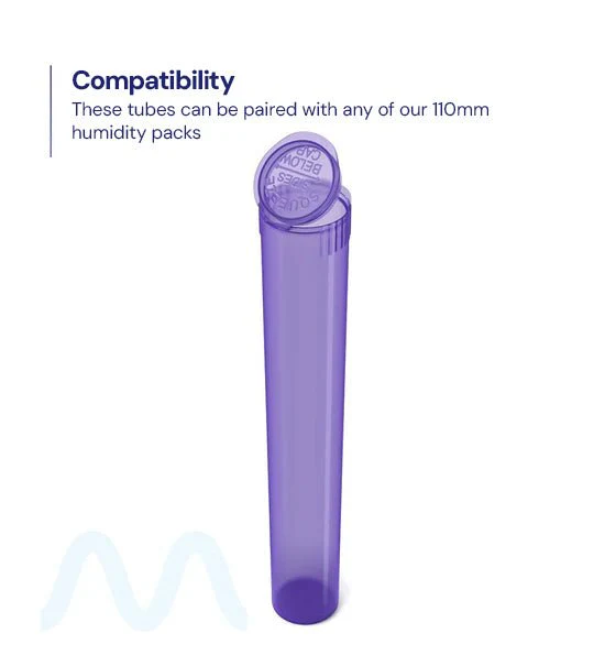 Child Resistant | King Size Pop Top Translucent Plastic Pre-Roll Tubes | 116mm - Purple - 1000 Count - Image 7
