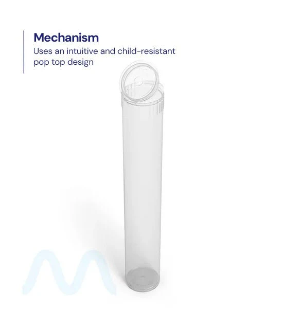 Child Resistant | King Size Pop Top Plastic Pre-Roll Tubes | 116mm - Clear - 1000 Count - Image 7