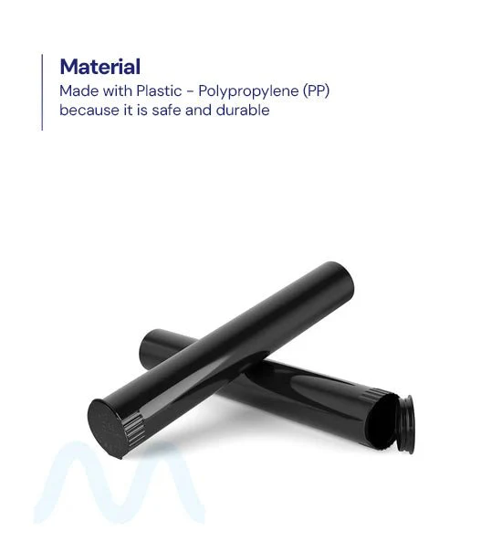 Child Resistant | King Size Pop Top Opaque Plastic Pre-Roll Tubes | 116mm - Black - 1000 Count - Image 7