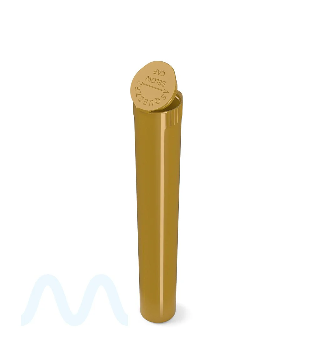 Child Resistant | King Size Pop Top Opaque Plastic Pre-Roll Tubes | 116mm - Gold - 1000 Count - Image 3