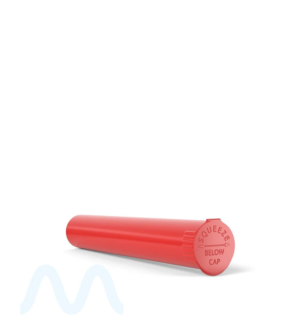 Child Resistant | King Size Pop Top Opaque Plastic Pre-Roll Tubes | 116mm - Red - 1000 Count - Image 4