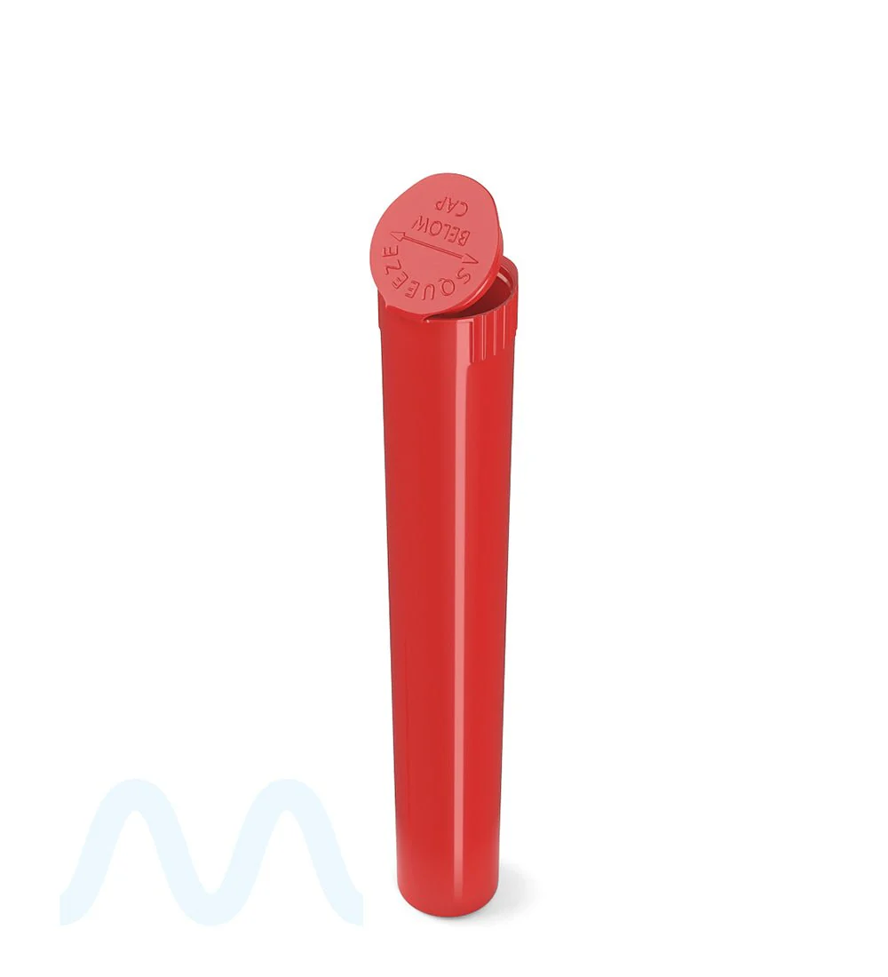 Child Resistant | King Size Pop Top Opaque Plastic Pre-Roll Tubes | 116mm - Red - 1000 Count - Image 7