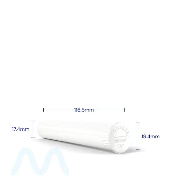 Child Resistant | King Size Pop Top Opaque Plastic Pre-Roll Tubes | 116mm - White - 1000 Count - Image 4